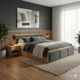 lozko-120x200-dab-kraft-zloty-pojemnik-hdf-materac-12-cm-panele-grafitowe
