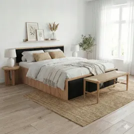lozko-140x200-dab-kraft-zloty-pojemnik-panele-tapicerowane-czarny