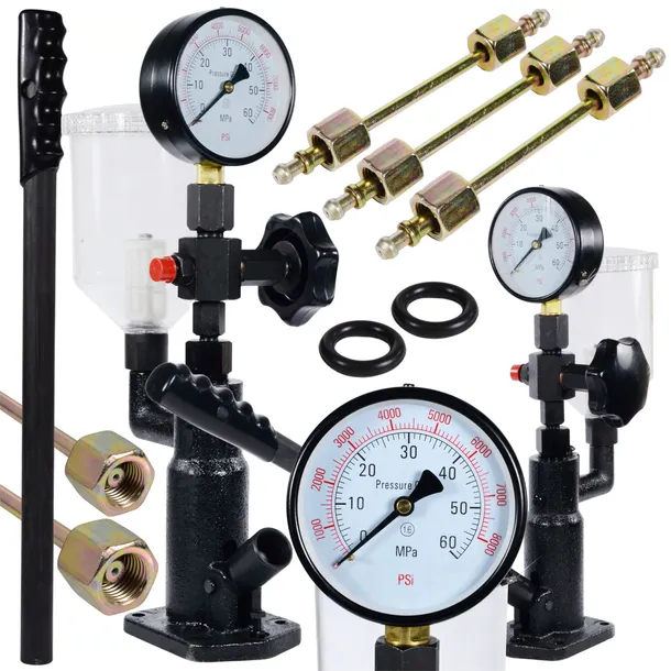 PRÓBNIK WTRYSKIWACZY TESTER MIERNIK 600 BAR DIESEL ADAPTER BLACK