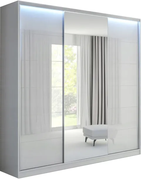 SZAFA LAILA 190 x 250 3D2L LACOBEL - BIAŁA