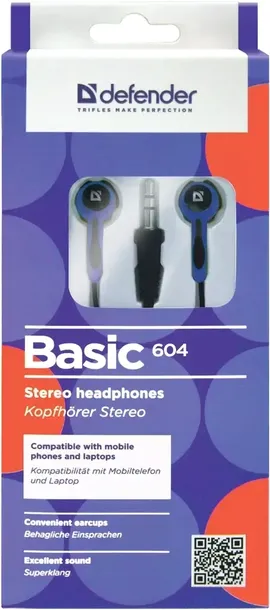 sluchawki-defender-douszne-basic-604-czarny-niebieski-stan-nowy