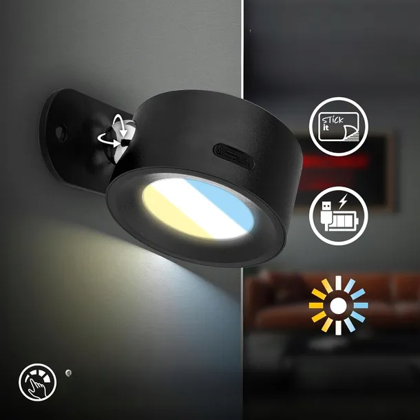 kinkiet-led-cct-bezprzewodowy-czarny-zmienne-barwy-sciemnianie-aku-korytarz-waga-z-opakowaniem-0-2-kg