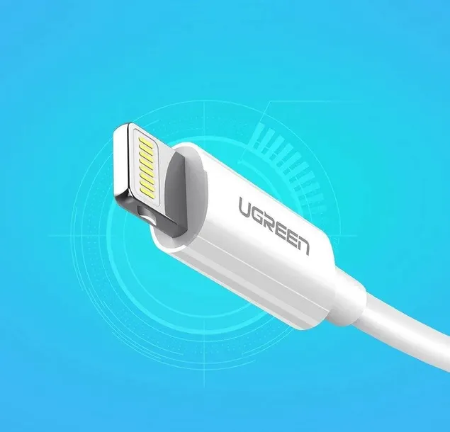 niklowany-kabel-lightning-ugreen-mfi-2m-bialy-waga-z-opakowaniem-0-3-kg-stan-nowy