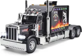 model-samochod-tir-ciezarowka-naczepa-american-truck-swiatla-dzwieki-czarna