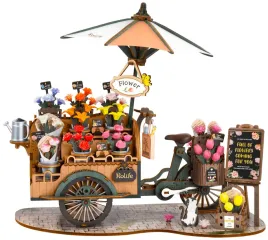 robotime-rolife-puzzle-3d-diy-wozek-z-kwiatami-riksza-blossom-cart-model