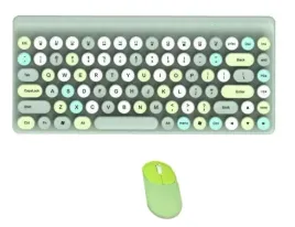 retro-bezprzewodowa-klawiatura-bezprzewodowa-myszka-zielona