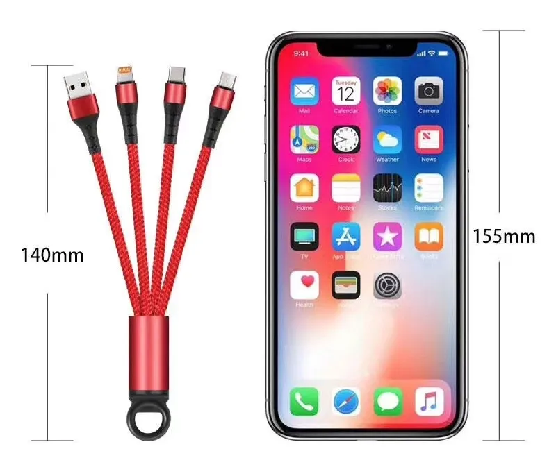 kabel-do-ladowania-3w1-usb-micro-typ-c-lightning-brelok-stan-nowy