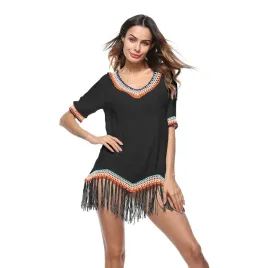 pareo-na-stroj-tunika-plazowa-czarne-boho-fredzle