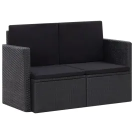 2-osobowa-sofa-ogrodowa-z-poduszkami-czarna-polirattan