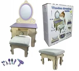 toaletka-drewniana-3toysm-z-lusterkiem-taboretem-i-zestawem-kosmetycznym