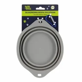 trikandroll-skladana-silikonowa-miska-dla-zwierzat-19-cm-szara-z-karabinczyki