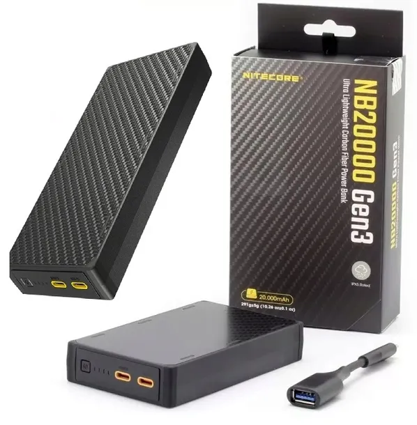 Ultralekki Wytrzymały Powerbank Nitecore NB20000 20000mAh GEN 3 QC 3.0 IPX5