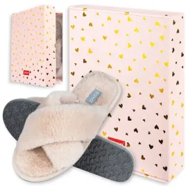 soxo-kapcie-damskie-39-40-klapki-bezowe-miekkie-prezent-dla-niej