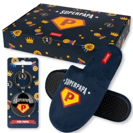 soxo-kapcie-meskie-superpapa-brelok-43-44-w-pudelku-prezent-dla-taty