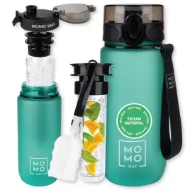 momo-way-butelka-na-wode-ciemno-zielona-600ml-bidon-z-ustnikiem-i-miarka