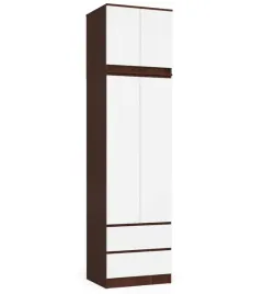 szafa-z-nadstawka-do-sypialni-60-cm-star-wenge-biala