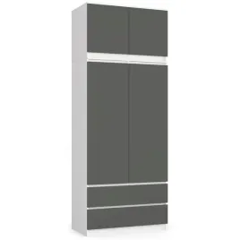 szafa-z-nadstawka-s-90-cm-2-drzwi-2-szuflady-biala-grafit-szary