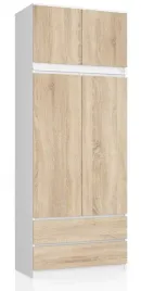 szafa-z-nadstawka-s-90-cm-2-drzwi-2-szuflady-bialy-sonoma