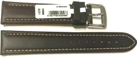 pasek-chermond-28-mm-a231-gladki-ciemnobrazowy-pasek-biale-przeszycie