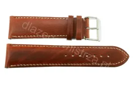 pasek-chermond-24-mm-a216-gladki-brazowy-pasek-biale-przeszycie