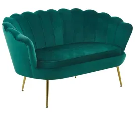 sofa-w-ksztalcie-muszli-sf1-fx-zlote-nozki-zielona-welurowa
