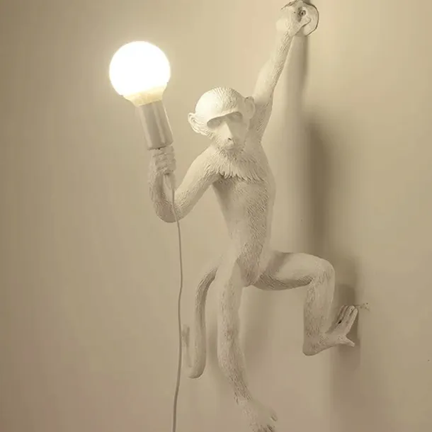 lampa-scienna-kinkiet-malpa-biala-e27