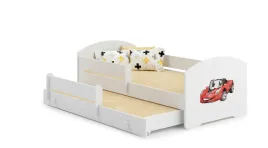 lozko-podwojne-luk-160x80-z-motywem-auto-z-choragiewka