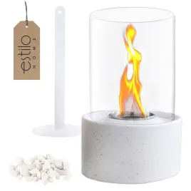 biokominek-bialy-do-domu-lub-na-taras-okragly-piekny-z-kamieniami-deco-24cm