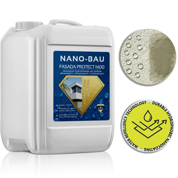 NANO-BAU FACADE PROTECT H100 10 l 166,6–250 m² impregnat elewacji i tynków