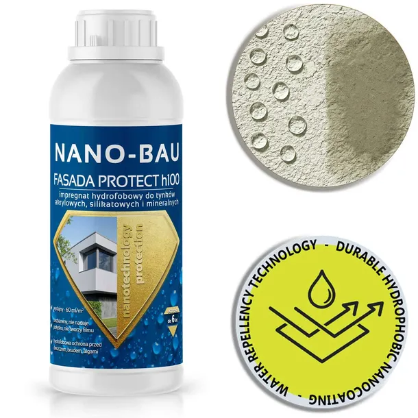 NANO-BAU FASADA PROTECT H100 impregnat do tynków fasad elewacji 1L na 6 lat