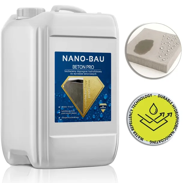 Nano-Bau BETON PRO hydrofobowy impregnat do betonu 20L=200m2 8 lat ochrony