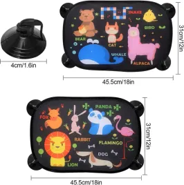 zaslony-samochodowe-oslona-dla-dzieci-wzor-zwierzat-ochrona-przed-uv-czarna