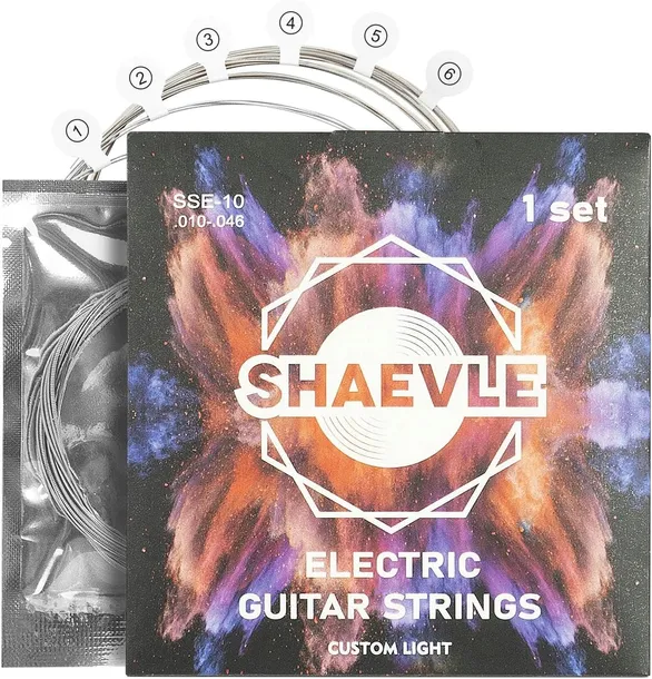 SHAEVLE ZESTAW KOMPLET 6 SOLIDNYCH STRUN DO GITARY ELEKTRYCZNEJ 0,2-1,2MM