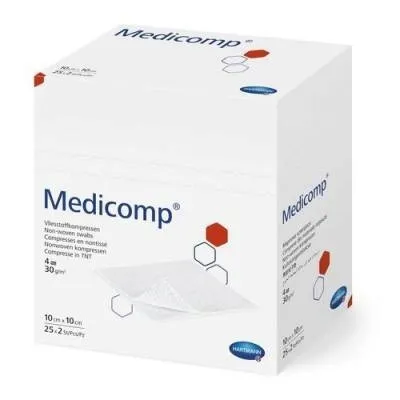 MEDICOMP Kompresy włókninowe jałowe 10x10 cm 50szt