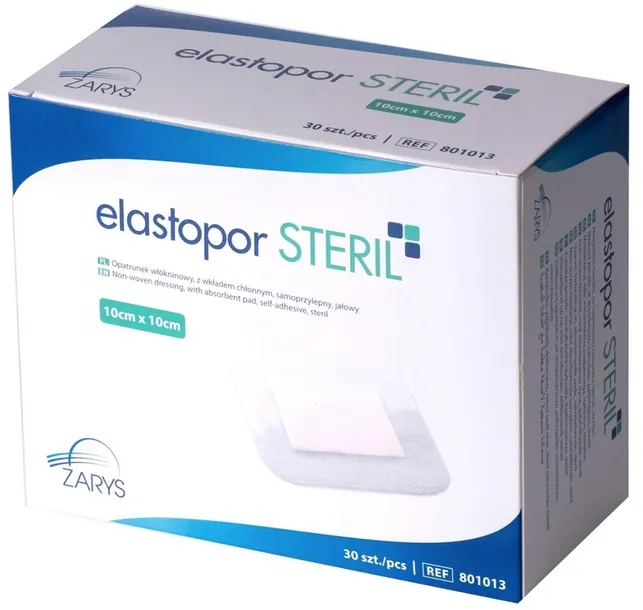 Elastopor Steril 10cm x 10cm jałowy przylepiec 30 sztuk