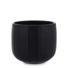 doniczka-oslonka-czarna-ceramiczna-z-wzorem-w-jodelke-nowoczesna-12-5cm