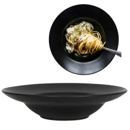 talerz-gleboki-do-pasty-makaronu-czarny-ceramiczny-24-cm-do-salatek