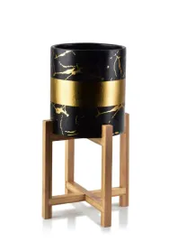 ceramiczna-doniczka-na-drewnianych-nozkach-mondex-18x40-cm-czarna-doniczka