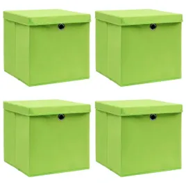 pudelka-z-pokrywami-4-szt-zielone-32x32x32-cm-tkanina