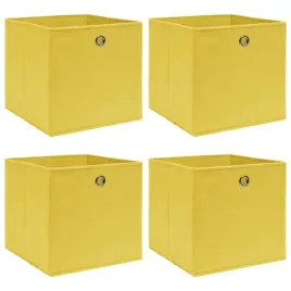 pudelka-4-szt-zolte-32x32x32-cm-tkanina