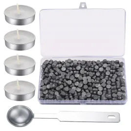 325x-wosk-do-odlewania-srebrny-zestaw-pieczeci-woskowych-4-swiece-lyzka