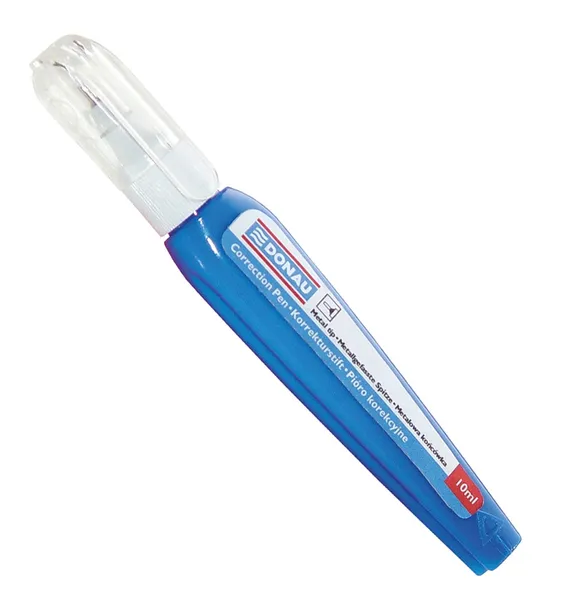KOREKTOR W PIÓRZE W DŁUGOPISIE DONAU 10ML Z KOŃ METALOWĄ