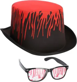 kostium-przebranie-gentleman-halloween-zakrwawiony-krew-kapelusz-okulary