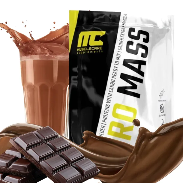 GAINER NA MASĘ białko węglowodany Muscle Care Pro Mass 1000g CZEKOLADOWY