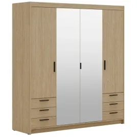szafa-alena-4d-6s-z-lustrem-dab-olejowany-176-cm-polki-drazek-szuflady