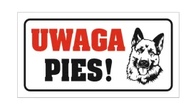 Zdjęcie produktu Tabliczka Studio TA0076 Uwaga! Pies 24x12 cm