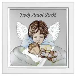obrazek-kolorowy-aniol-stroz-w-bialej-oprawie-10x10-cm