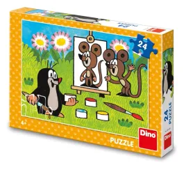 krecik-i-przyjaciele-klasyczne-puzzle-krecik-maluje-portret-myszki-24-el