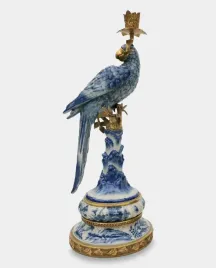 porcelanowy-swiecznik-papuga-bialo-niebieska-l