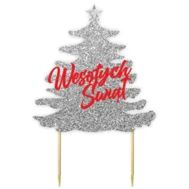 topper-papierowy-wesolych-swiat-choinka-czerwony-i-srebrny-brokat